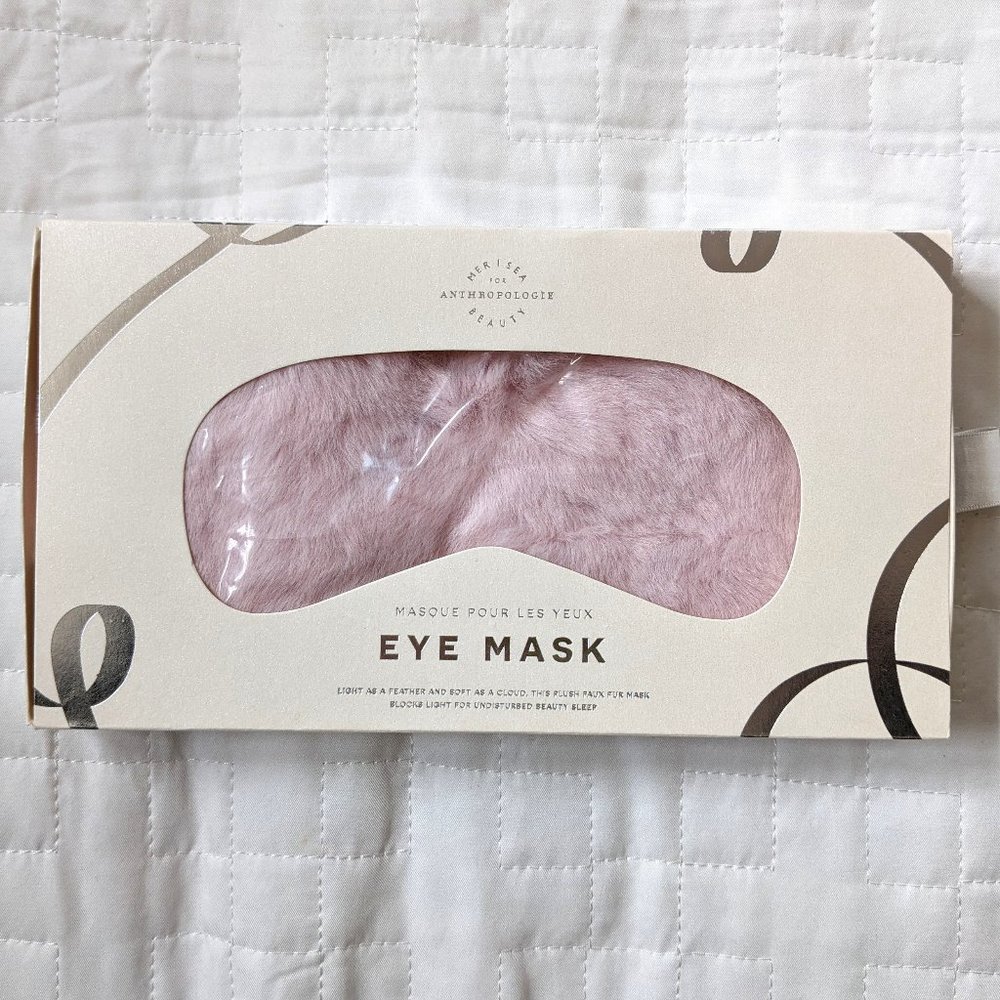 NWT Mer-Sea for Anthropologie Faux Fur Pink Sleep Mask